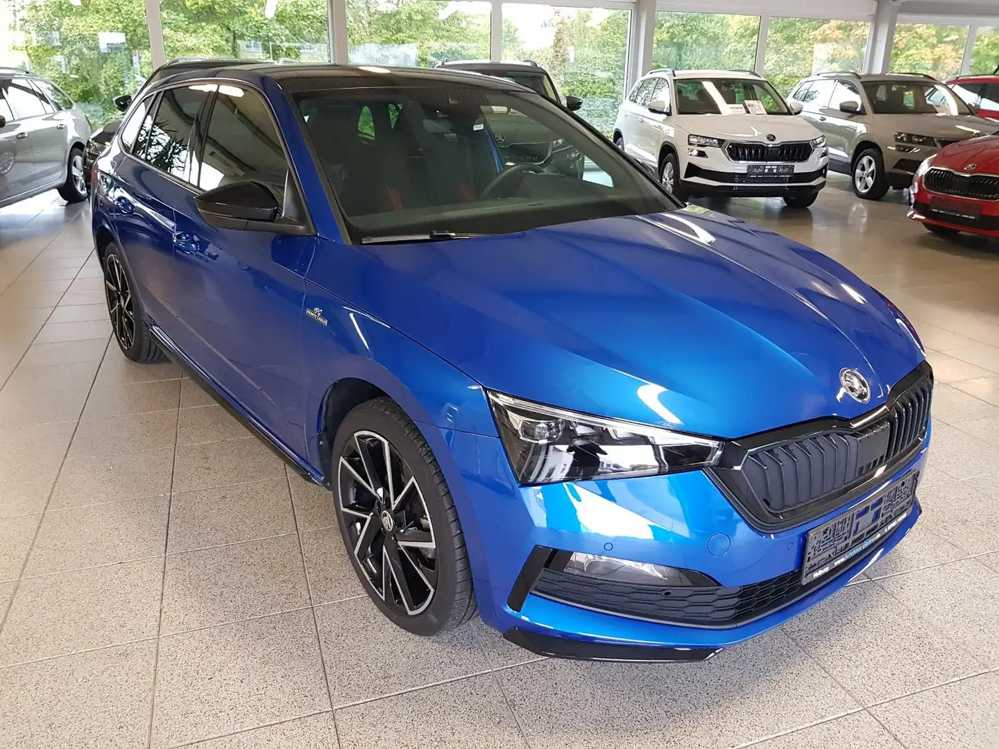 Skoda Scala TSI MONTE CARLO 8-fach-bereift Garantie 6/28 Smart Blau - 1