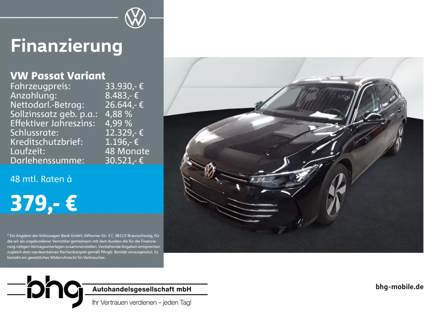 Volkswagen Passat Variant 1.5 e-TSI DSG Business AHK IQ.Dri Schwarz - 1