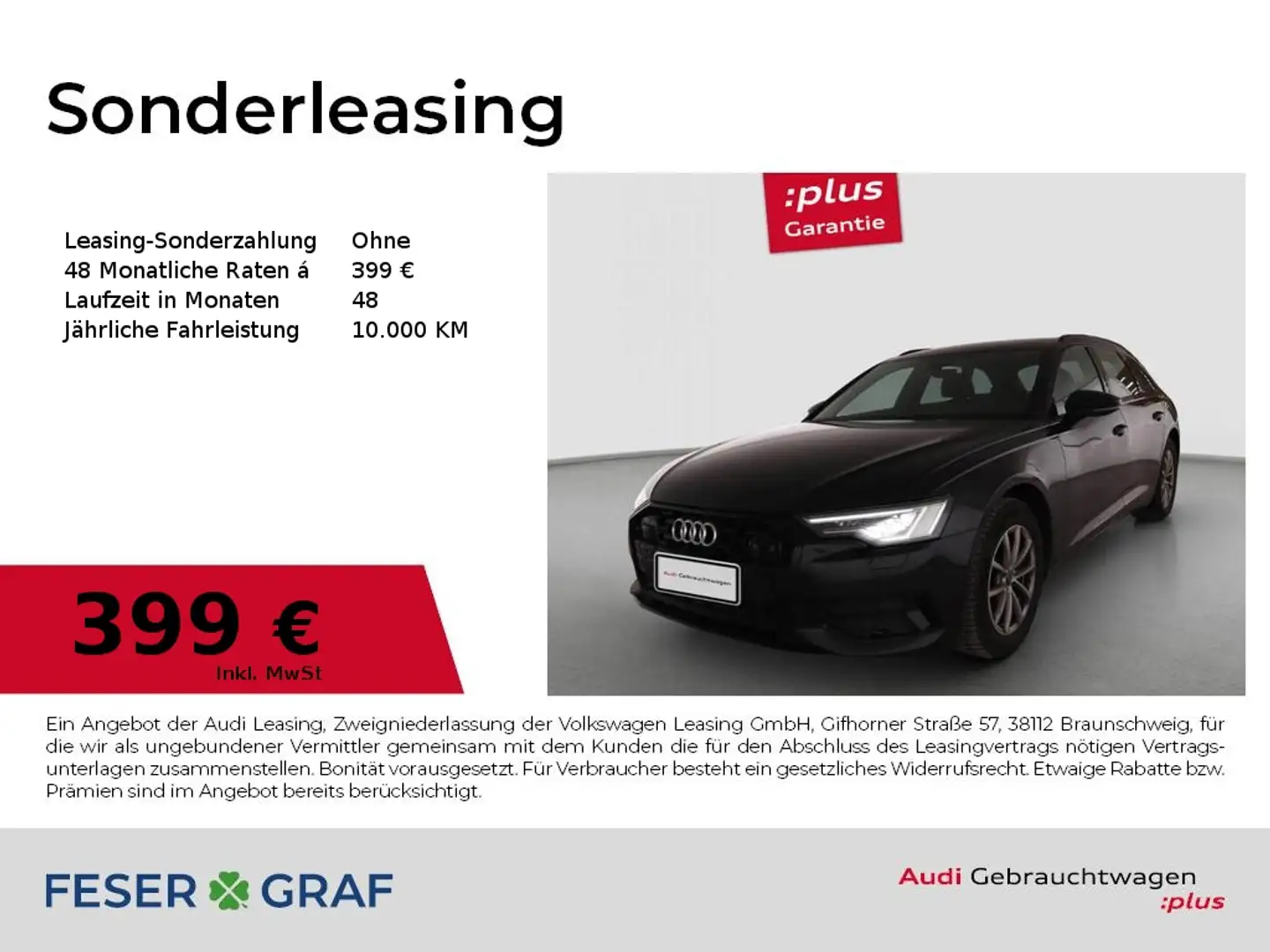 Audi A6 Avant 45TFSI Matrix/Leder/ACC/Navi+/AHK/Kamera Schwarz - 1