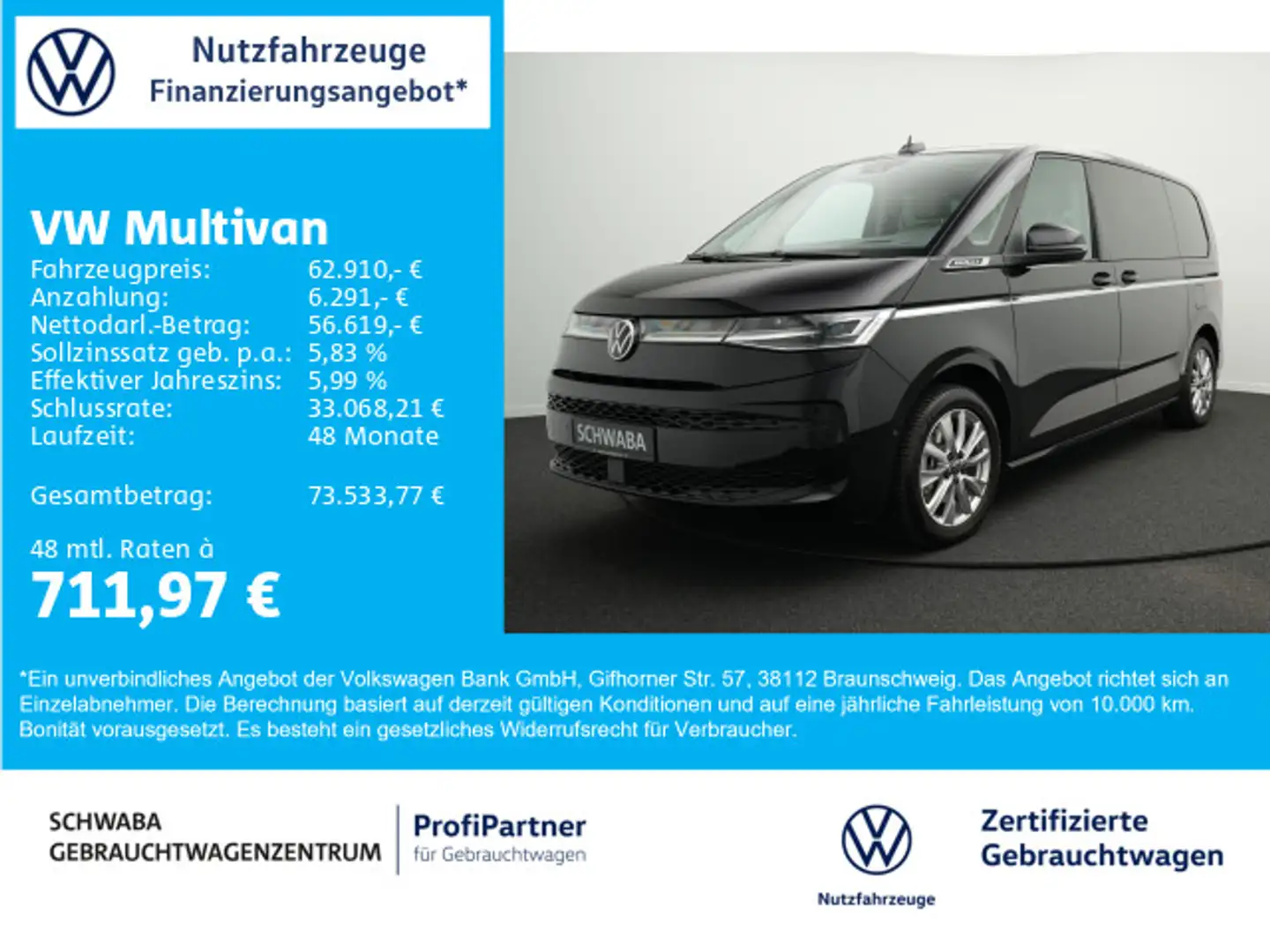 Volkswagen T7 Multivan Style 2,0 TSI DSG *5-Jahre-Garantie* Noir - 1