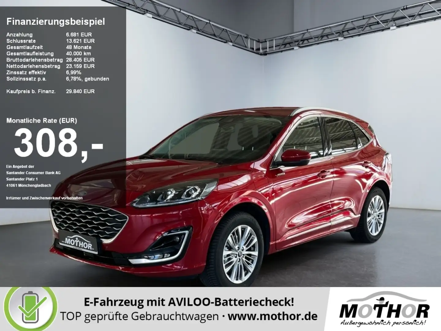 Ford Kuga Vignale 2.5 Plug-In-Hybrid ACC HUD 4xSHZ Rouge - 1