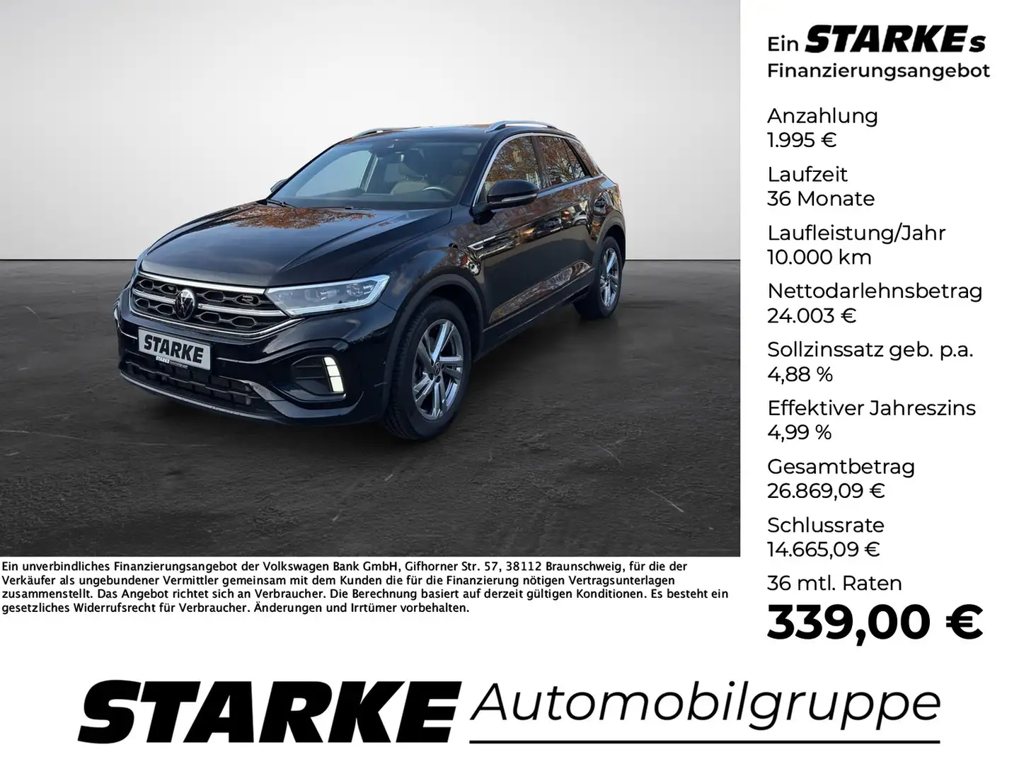 Volkswagen T-Roc 1.5 TSI DSG R-Line Schwarz - 1