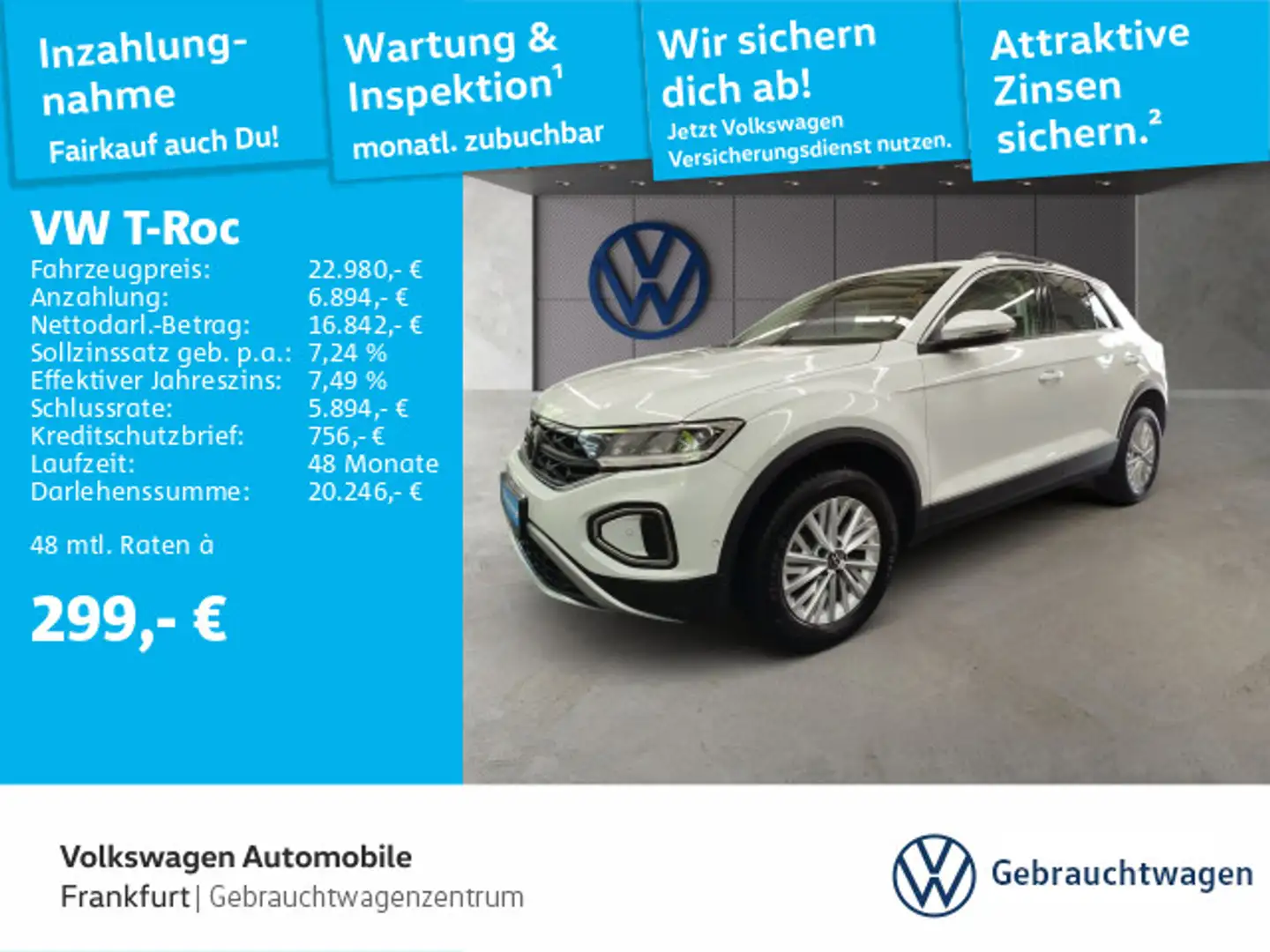 Volkswagen T-Roc 1.0 TSI Life Weiß - 1