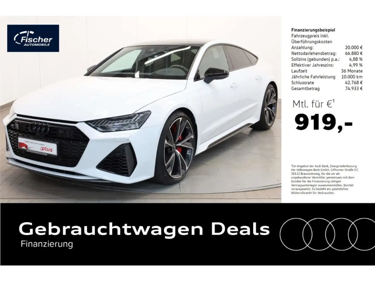 Audi RS7 Sportback 4.0 TFSI quattro Blanc - 1