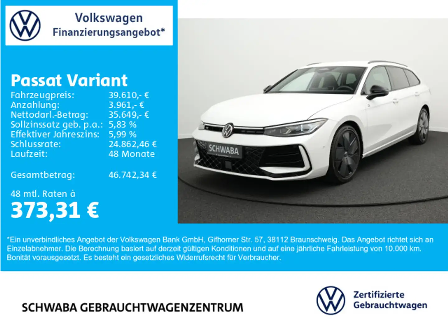Volkswagen Passat Variant R-Line 2.0 TDI DSG MATRIX*AHK*19" Blanc - 1