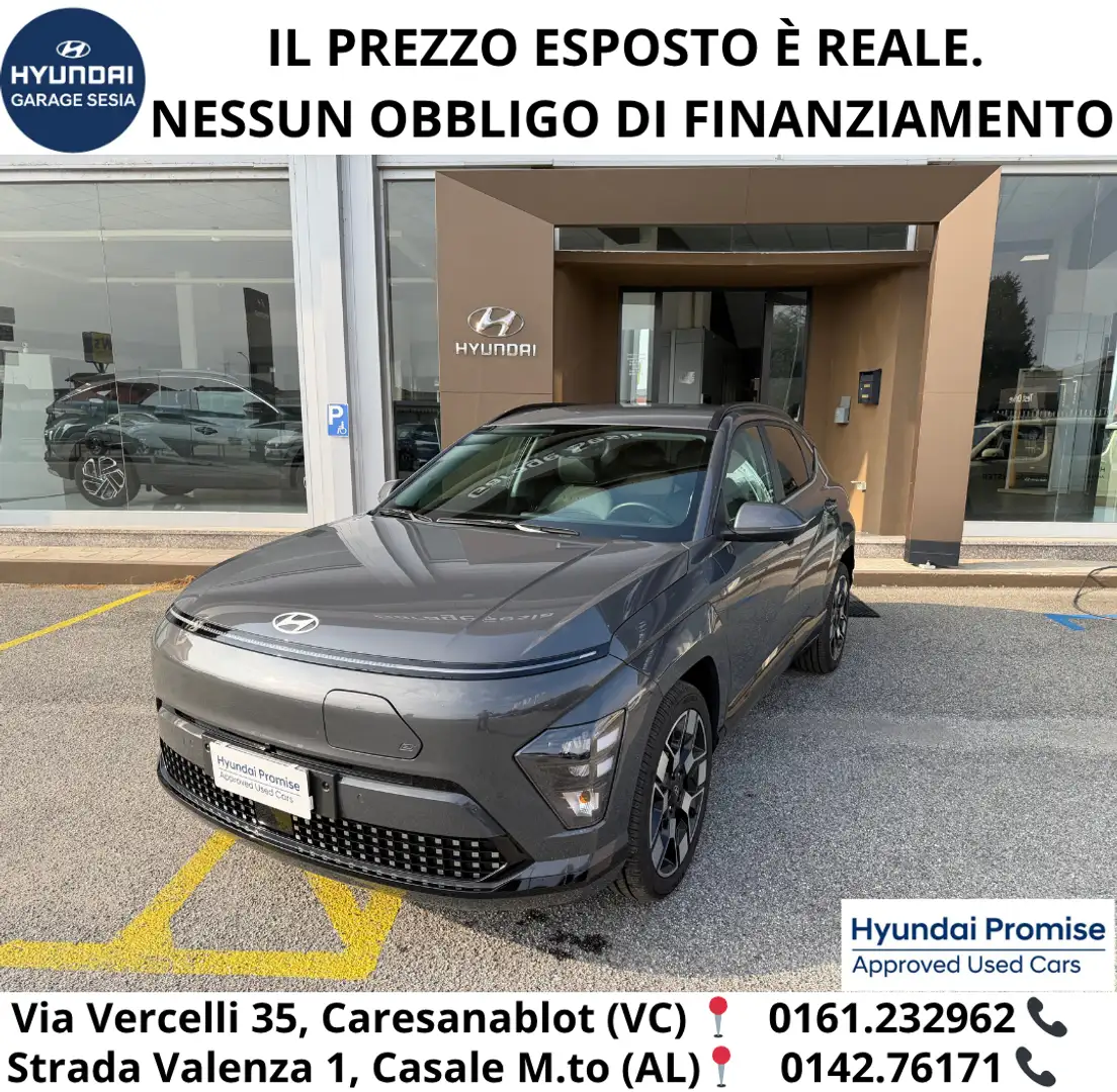 Hyundai KONA Kona EV 64.8 KWh Exclusive + Pompa di calore + Te Grigio - 1