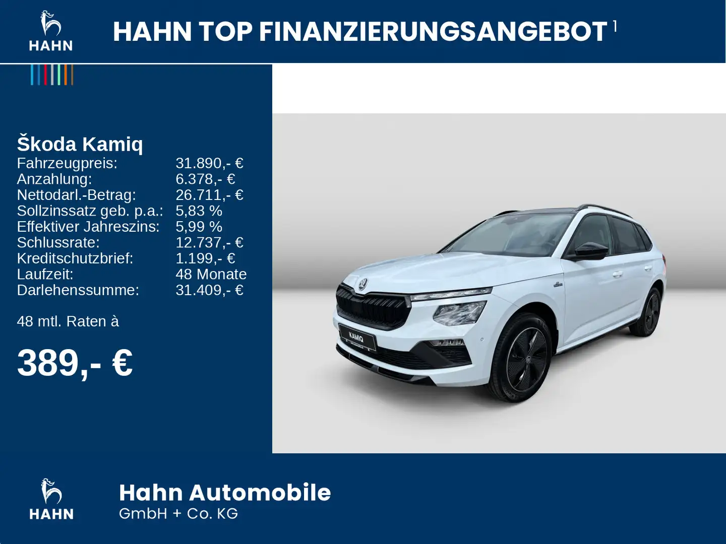 Skoda Kamiq Monte Carlo TSI DSG 115PS Assistenz SHZ PD Weiß - 2