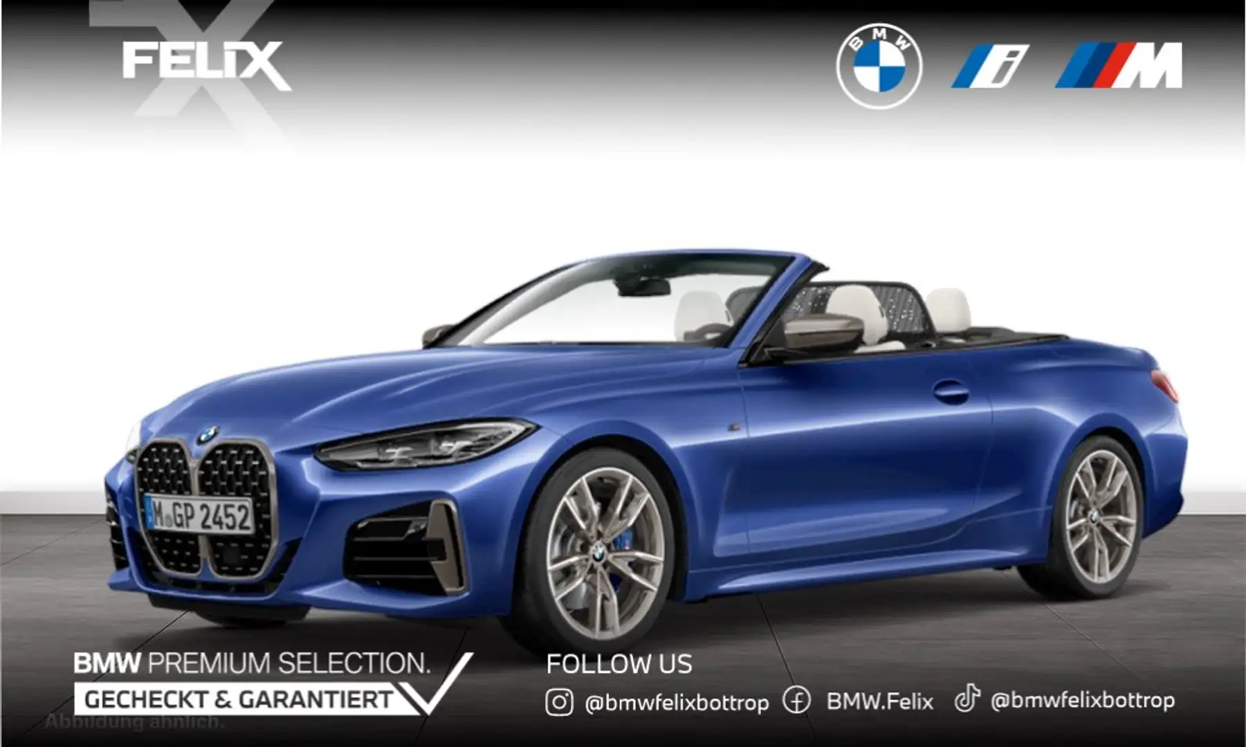 BMW 440 M440i Cabriolet+M SPORT+19"ALU+LIVE COCKPIT PRO Blau - 1