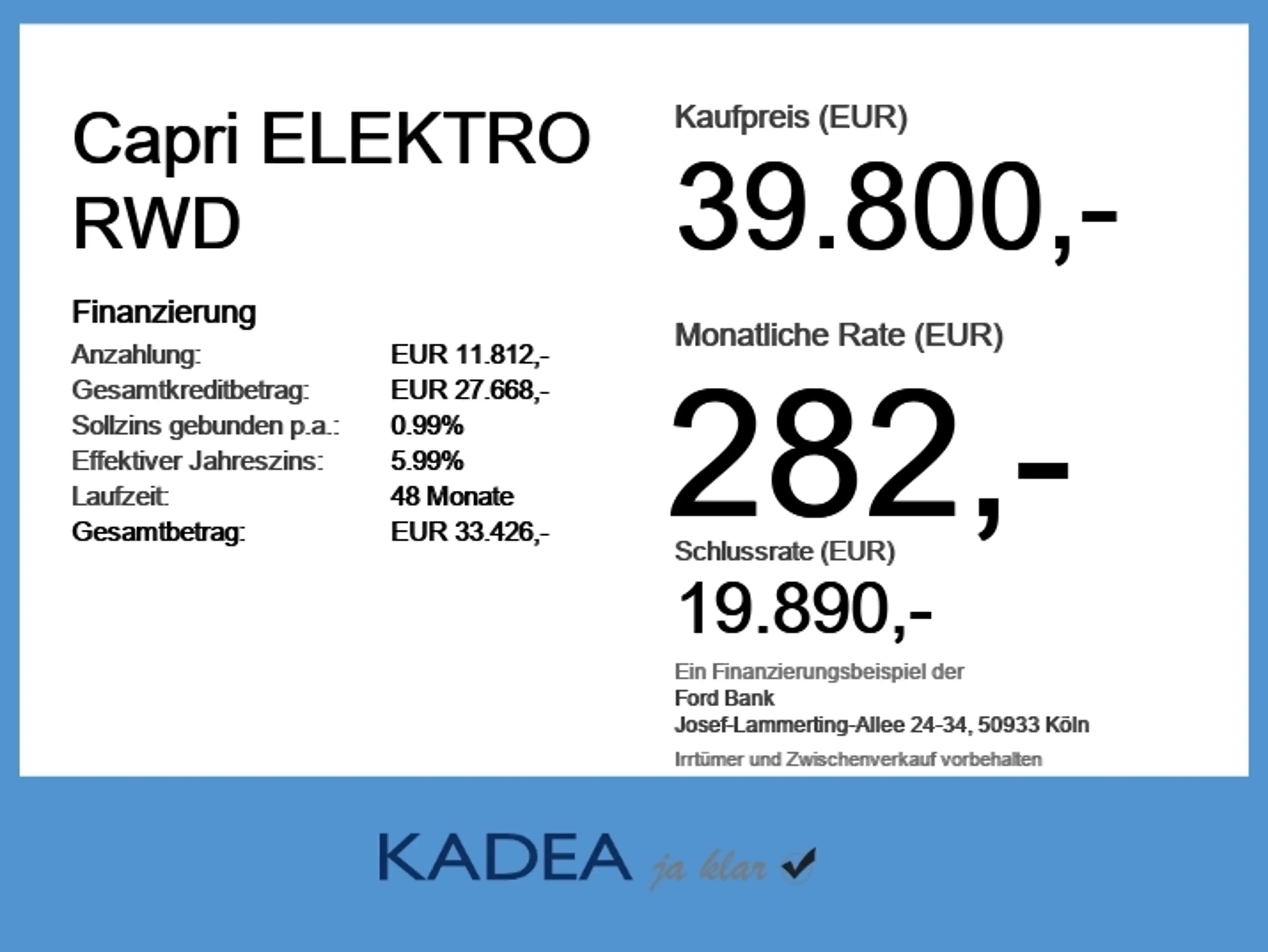 Ford Capri ELEKTRO RWD NAV*IACC*SHZ*LED*LM19*BLIS*CAM — photo 6