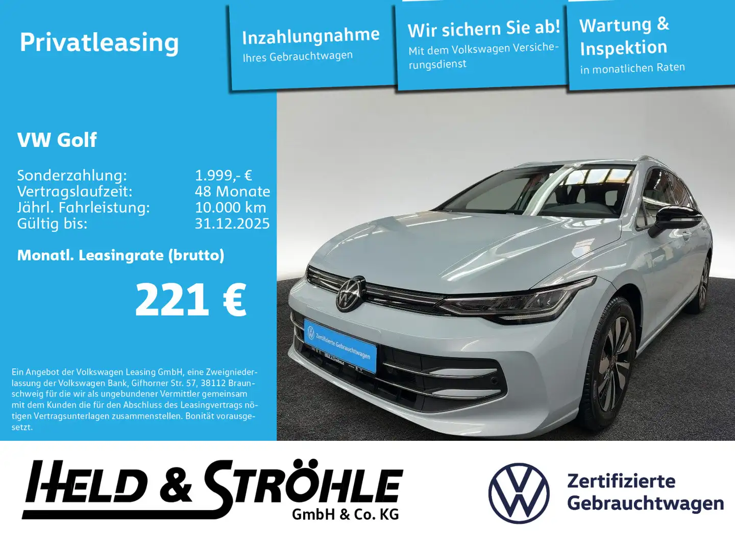 Volkswagen Golf Variant Golf Var. GOAL 1.5 eTSI DSG LED APP ACC AHK SIDE Blau - 1