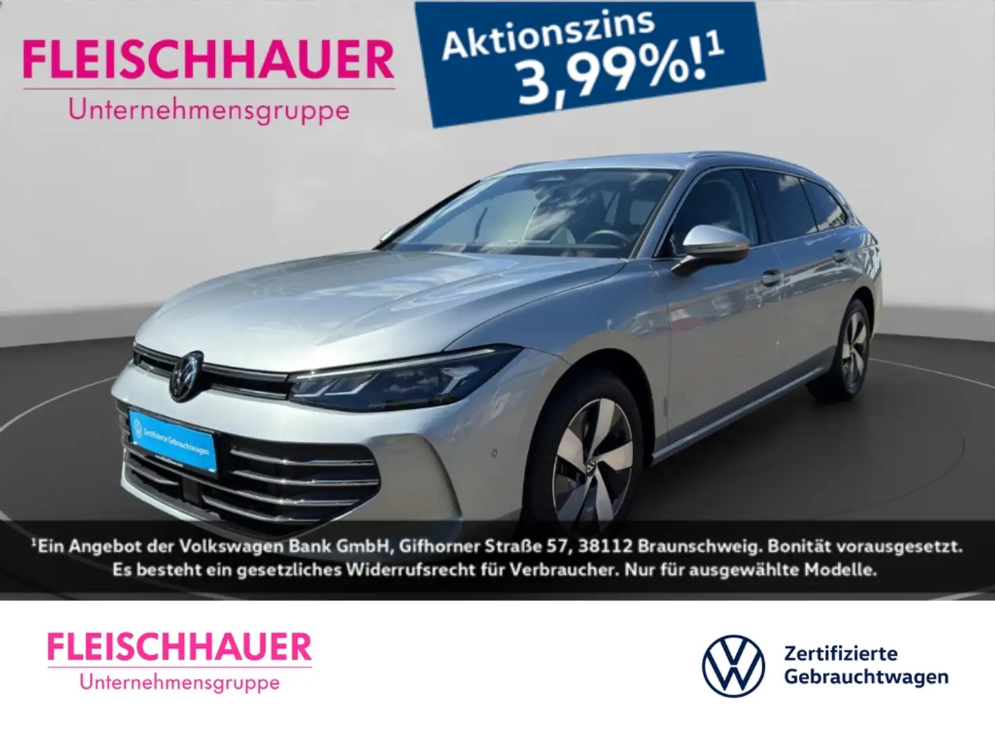Volkswagen Passat Variant 1.5 eTSI LED+AHK+ACC+NAVI+RFK+CARPLAY+SZH+ Silber - 1