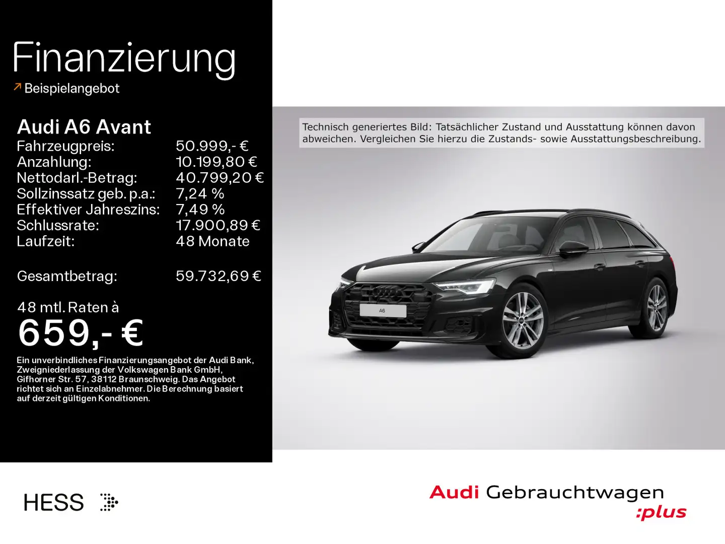 Audi A6 45 TFSI S-LINE*NAVI-PLUS*MATRIX*HUD*OPT Schwarz - 1