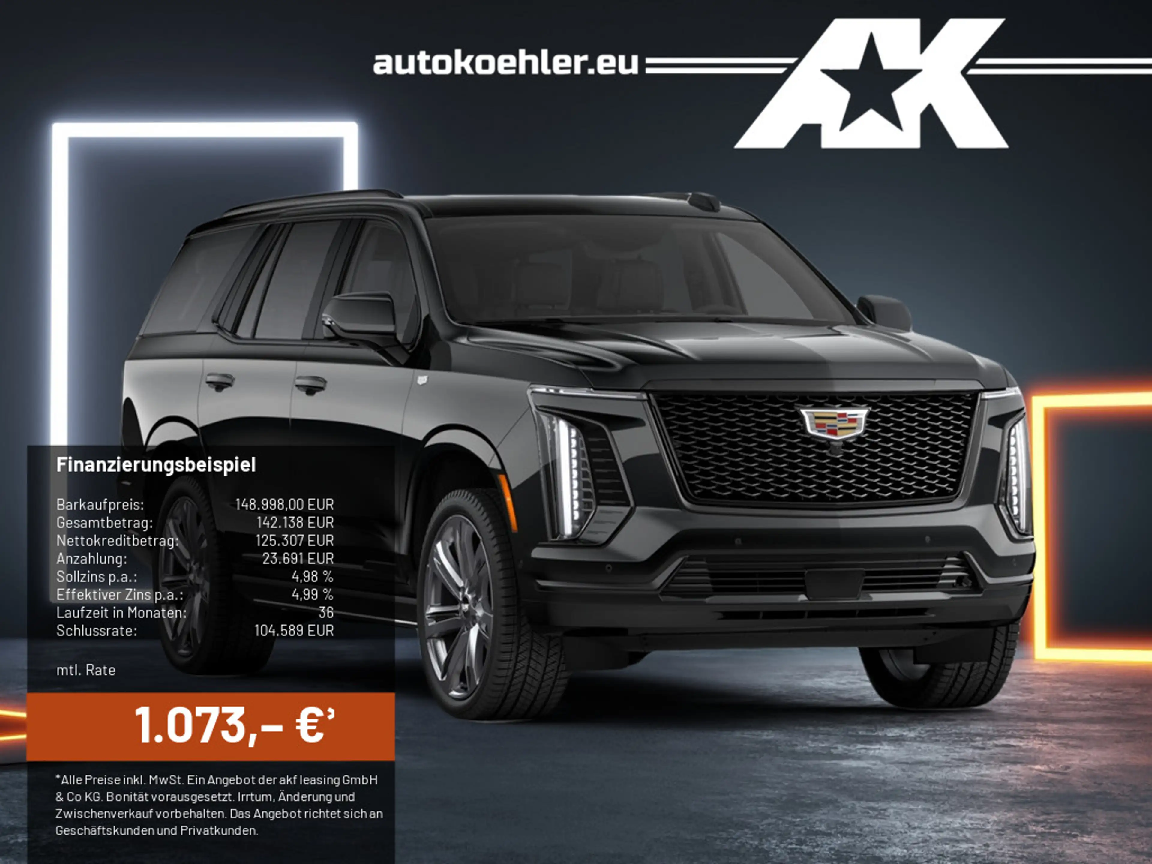 Cadillac Escalade Sport Platinum Black SUV 2026 24"Chauffeurs-Paket