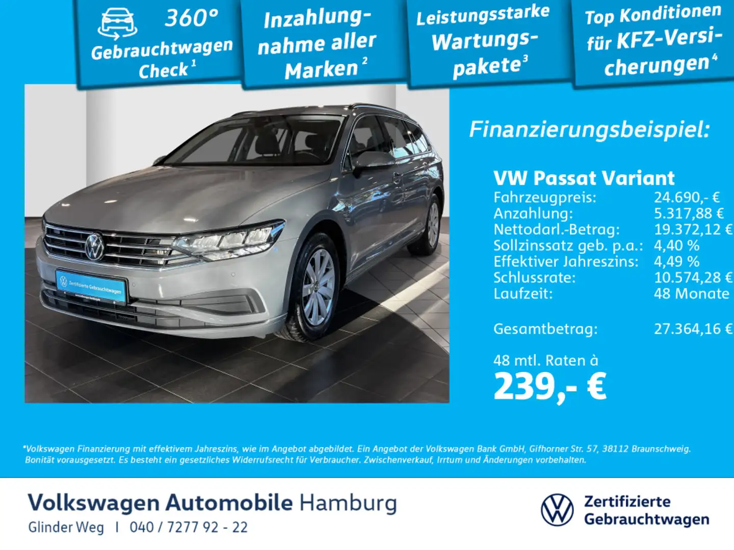 Volkswagen Passat Variant 1.5 TSI DSG LED Navi Ganzjahresre Grau - 1