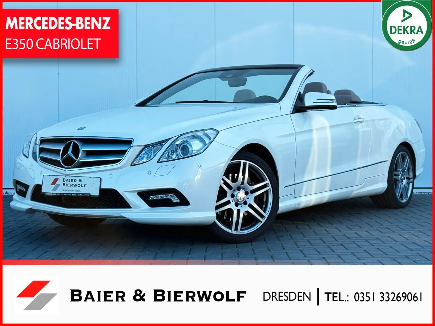 Mercedes-Benz E 350 Cabrio AMG KEYLESS XENON MEMORY H&K Wit - 1