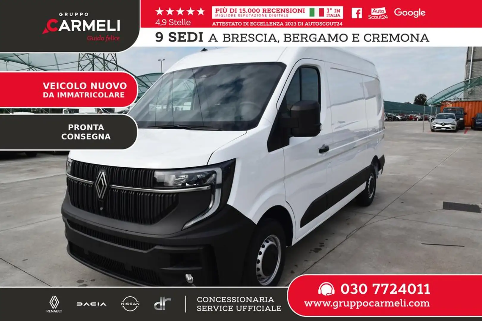 Renault Master T33 2.0 blue dci 130cv L2H2 -PRONTA Bianco - 1