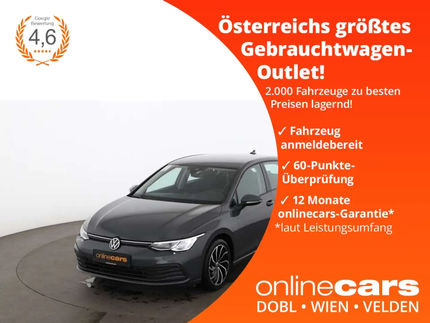 Volkswagen Golf VIII 2.0 TDI Life Aut LED RADAR NAVI ASSIST Grau - 1