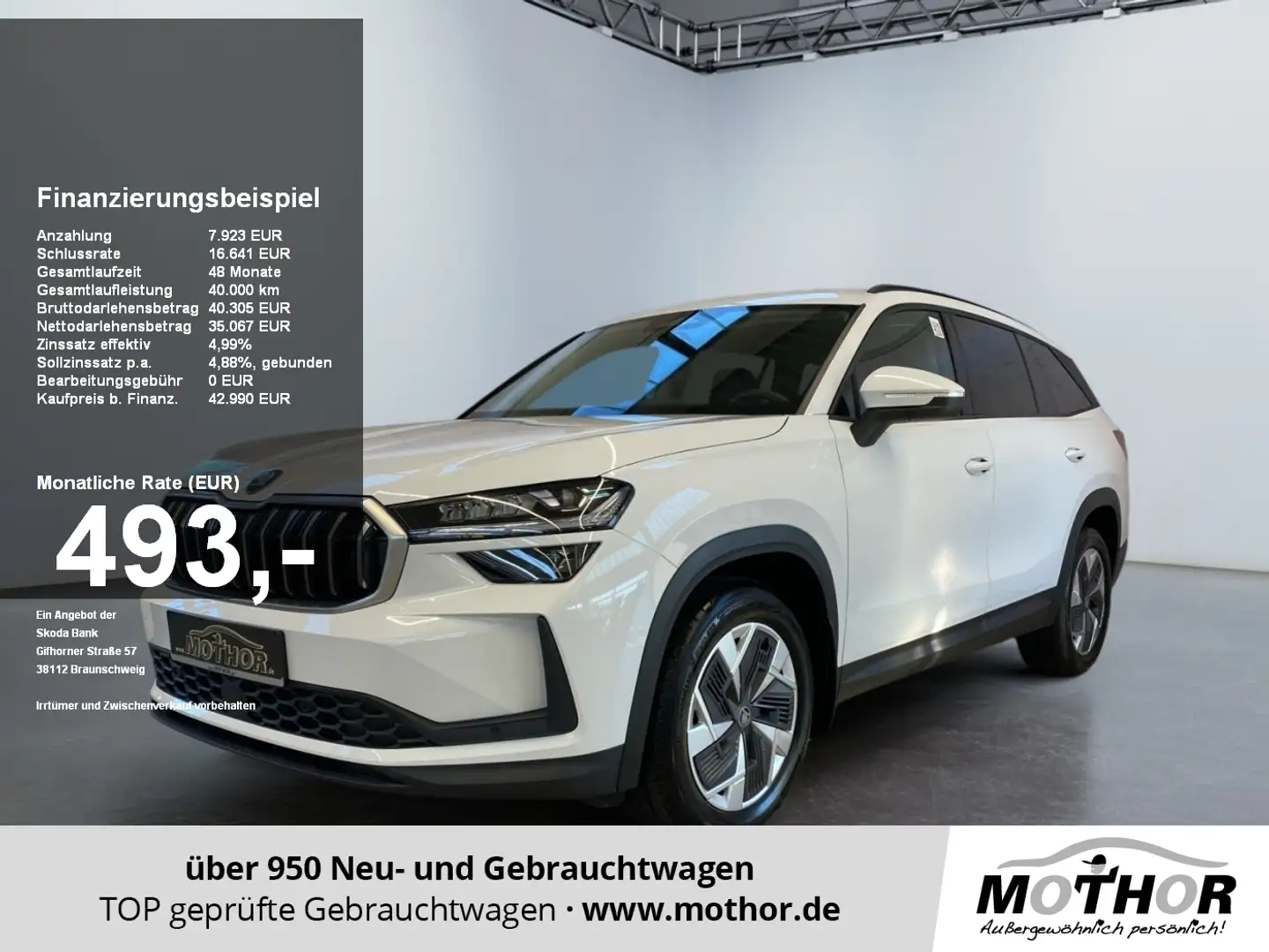 Skoda Kodiaq Selection 1.5 TSI mHEV DSG 4xSHZ DynLi LM Weiß - 1