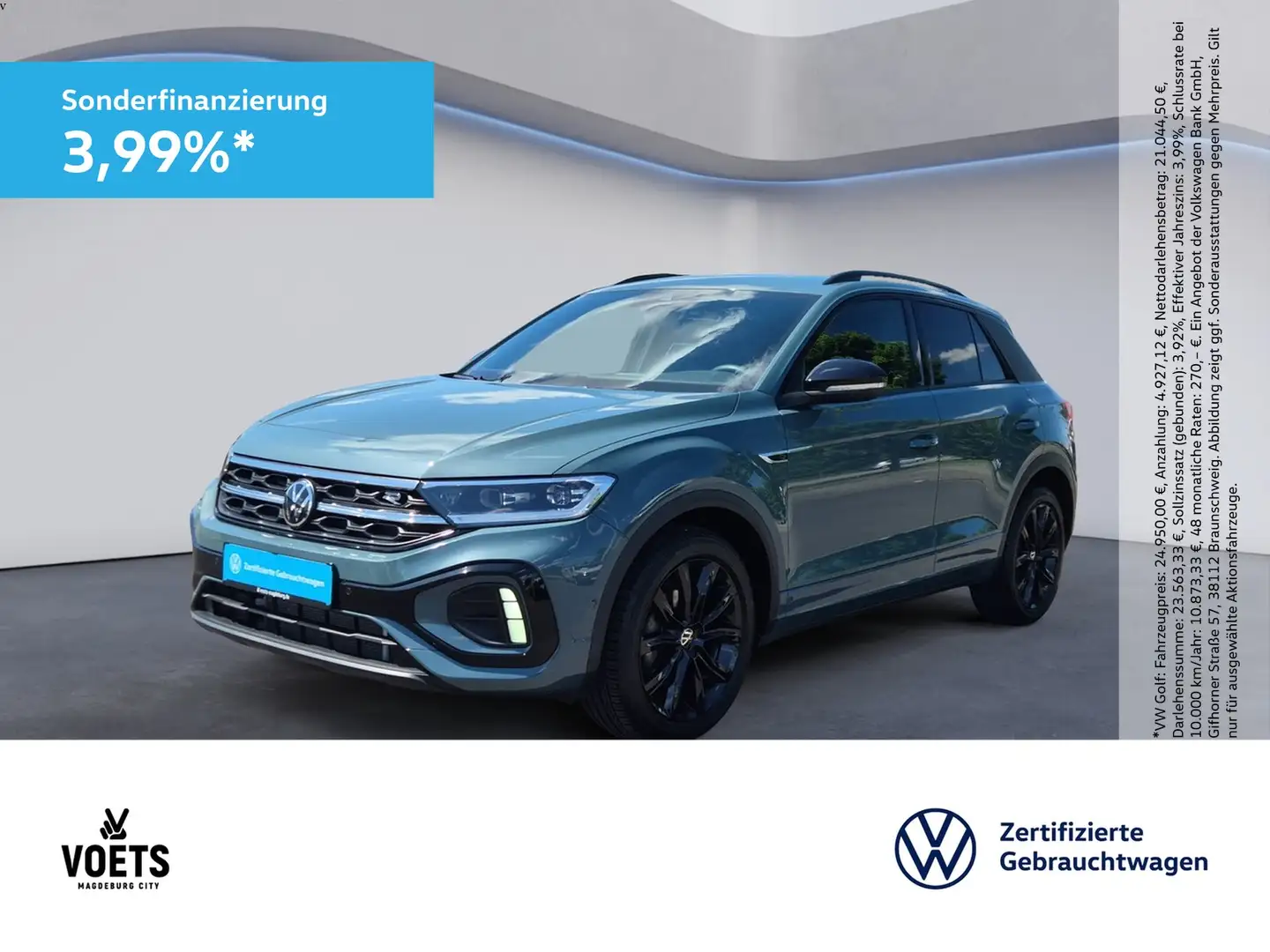 Volkswagen T-Roc 1,5 TSI R-Line DSG+NAVI+LED+ACC Bleu - 1