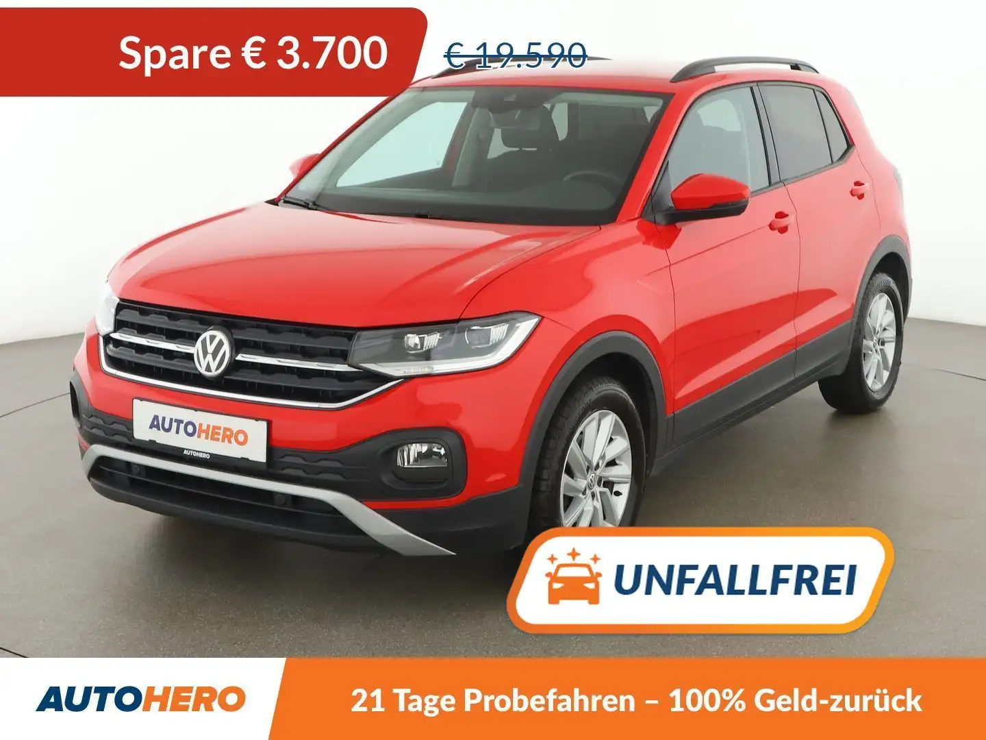 Volkswagen T-Cross 1.0 TSI Life *LED*TEMPO*PDC*SPUR*TOT*KLIMA*BT*ALU* Rood - 1
