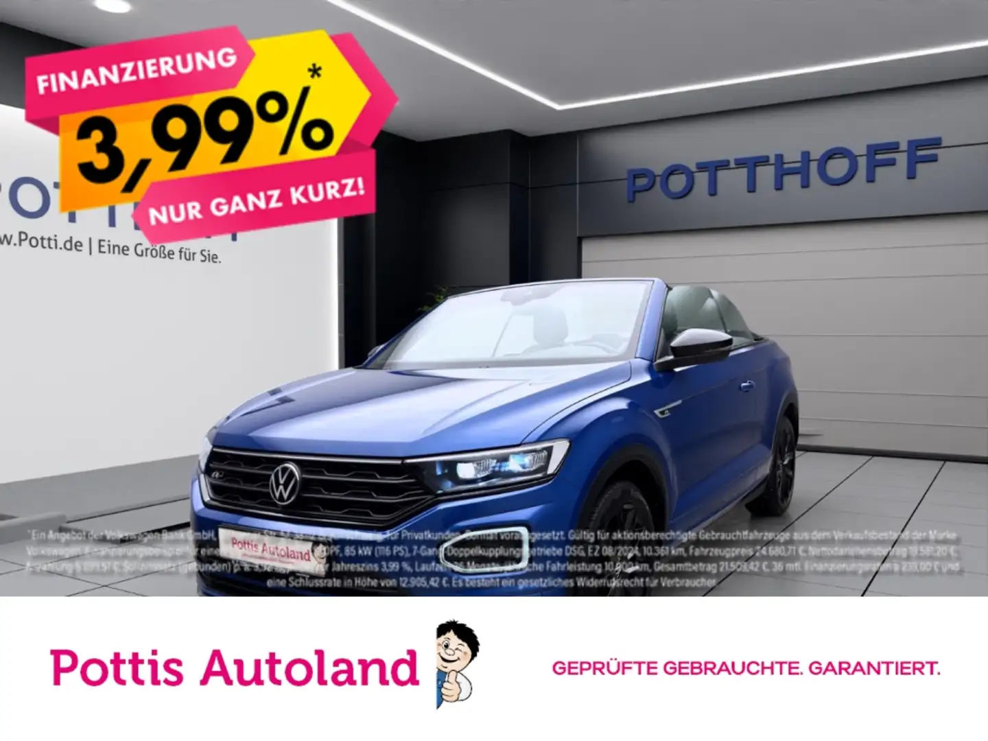 Volkswagen T-Roc Cabriolet 1.5 TSI R-LINE PDC SITZHZG KLIMA LED Blau - 1