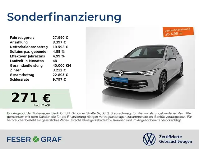 Volkswagen Golf 1.5eTSI Style Edition50 IQ.LIGHT PanoramaSchiebeda