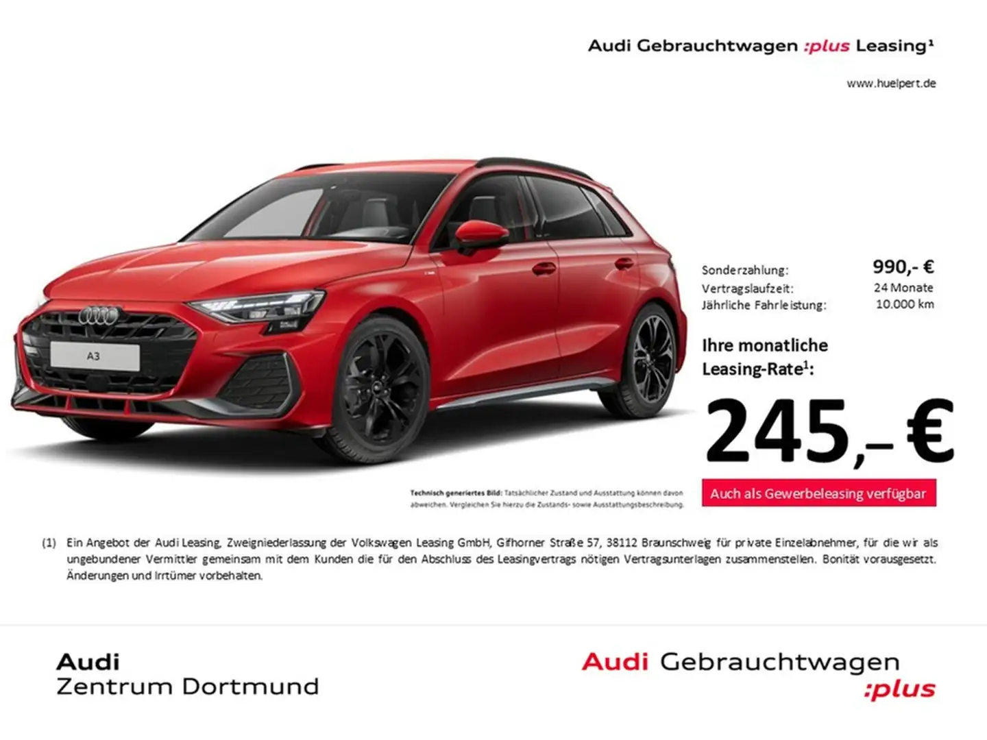 Audi A3 Sportback 30 S LINE FACELIFT AHK CAM ACC LM18 Rot - 1