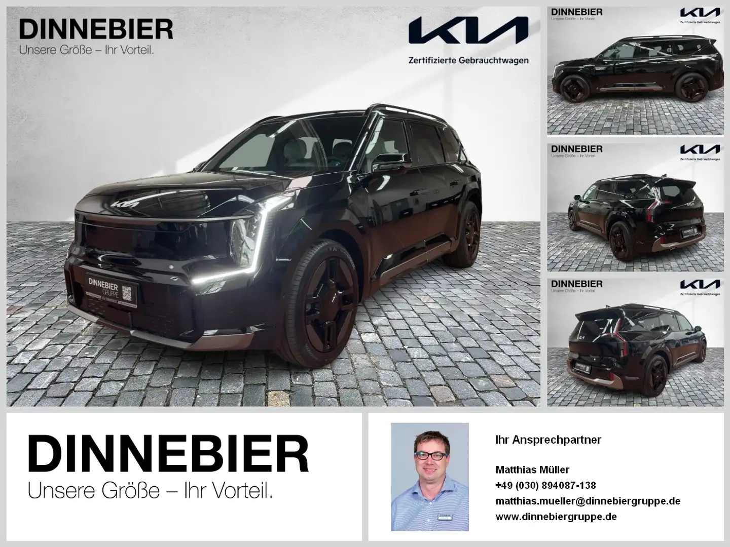 Kia EV9 GT-LINE AWD LED+360°Kamera+Massagesitze Schwarz - 1