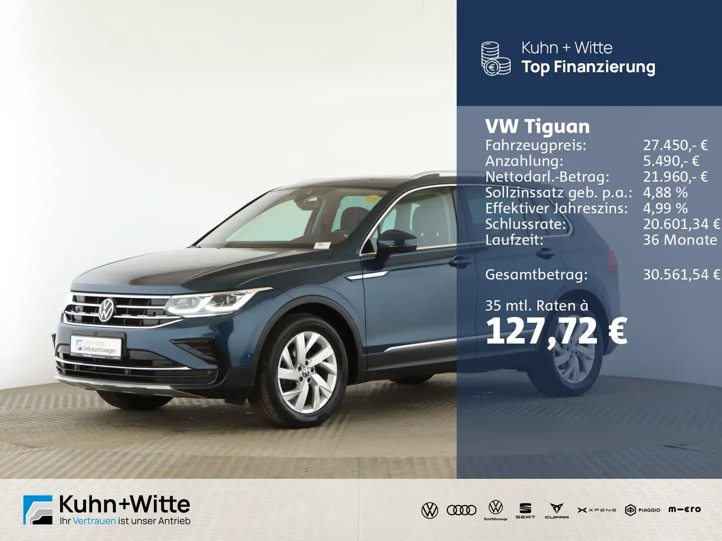 Volkswagen Tiguan 1.5 TSI Elegance *Pano*StandH*Matrix*RFK* Blau - 1
