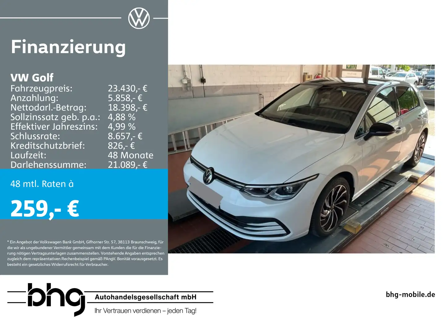 Volkswagen Golf 1.5 eTSI OPF DSG United Bianco - 1