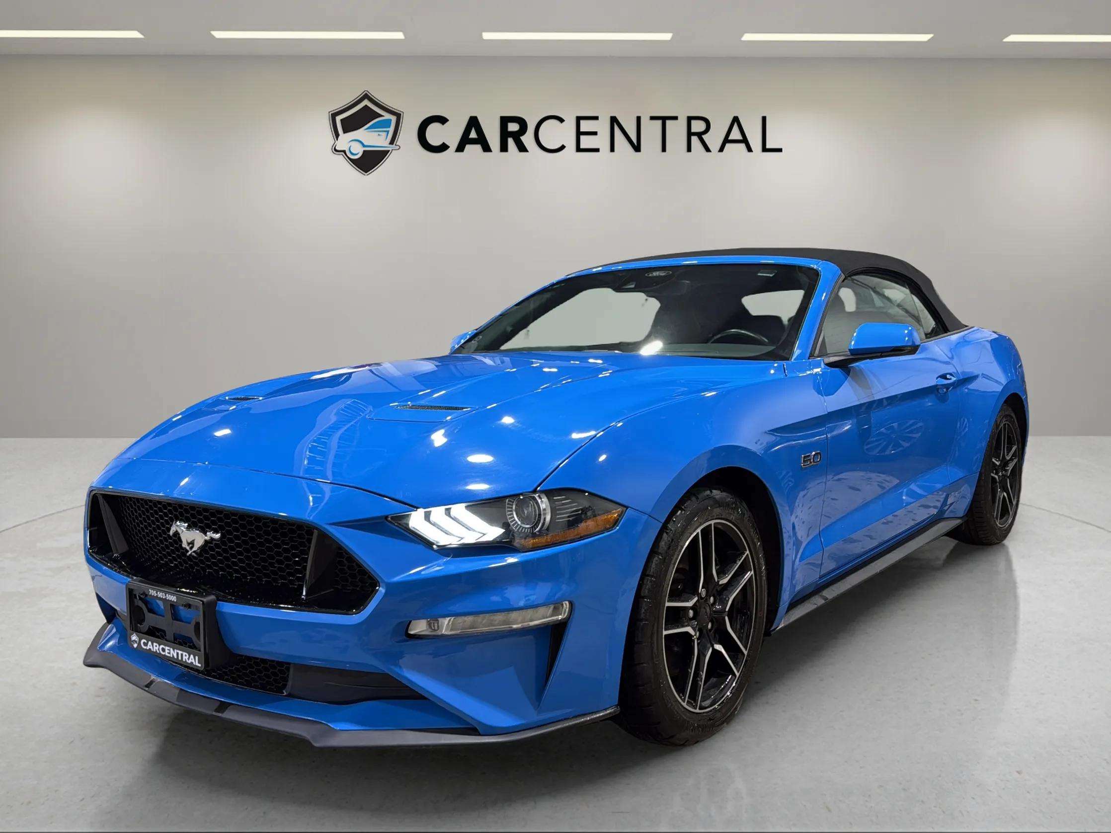 Blue 2022 Ford Mustang GT Premium Convertible RWD Convertible Rear-Wheel Drive 6-Speed Manual