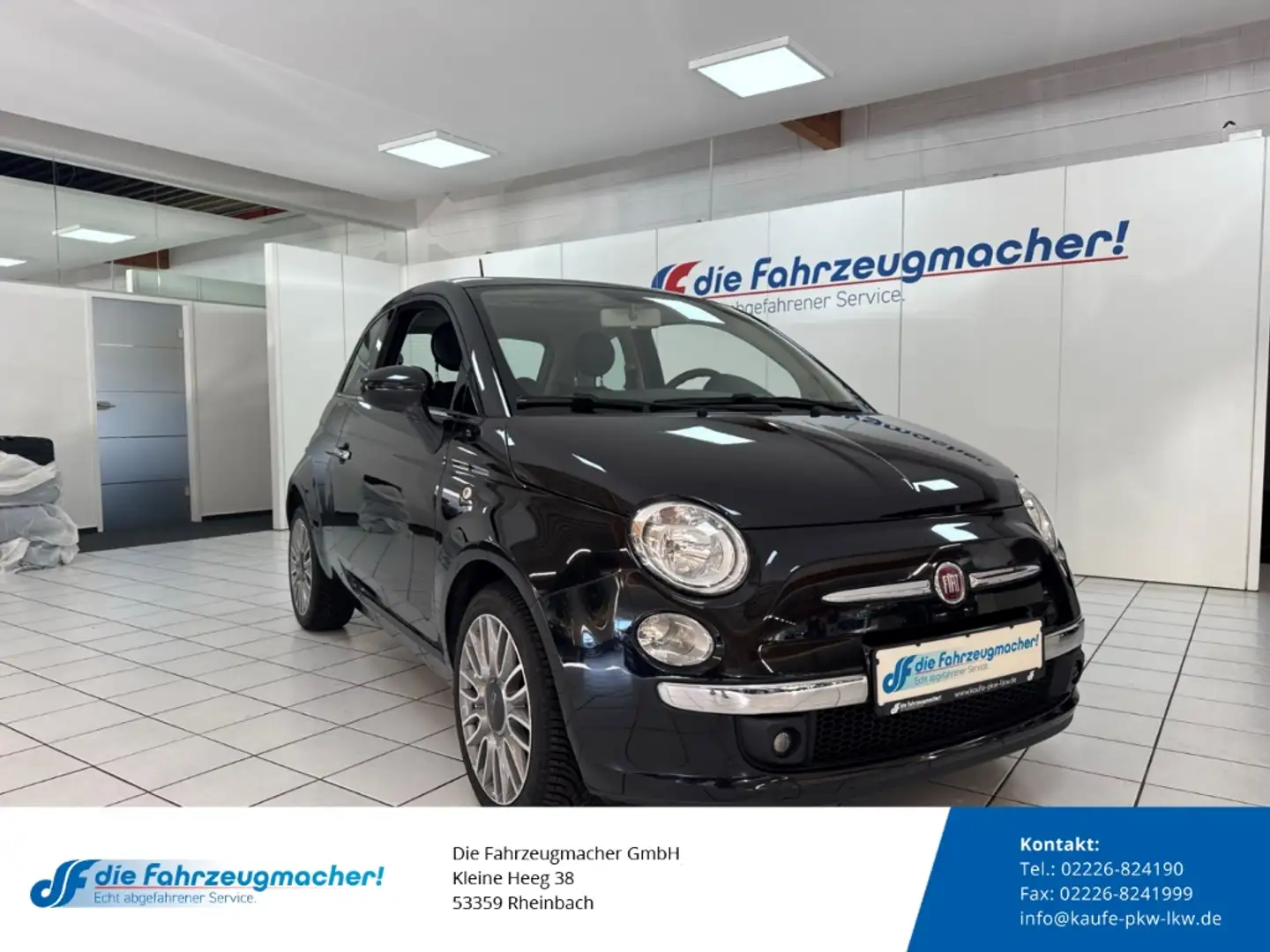 Fiat 500 Cult 1.2 8V Leder Klimaautom Tel.-Vorb. PDC Bergan Zwart - 1
