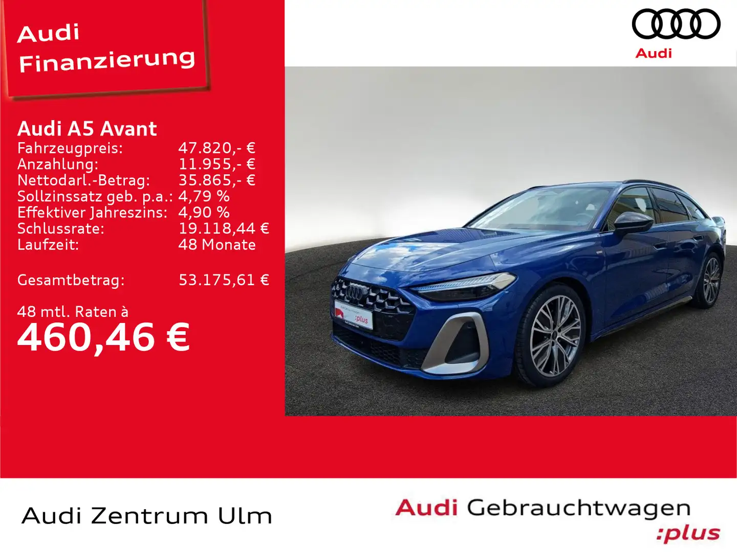 Audi A5 TFSI S-Line edition one AHK MATRIX 360° Blau - 1
