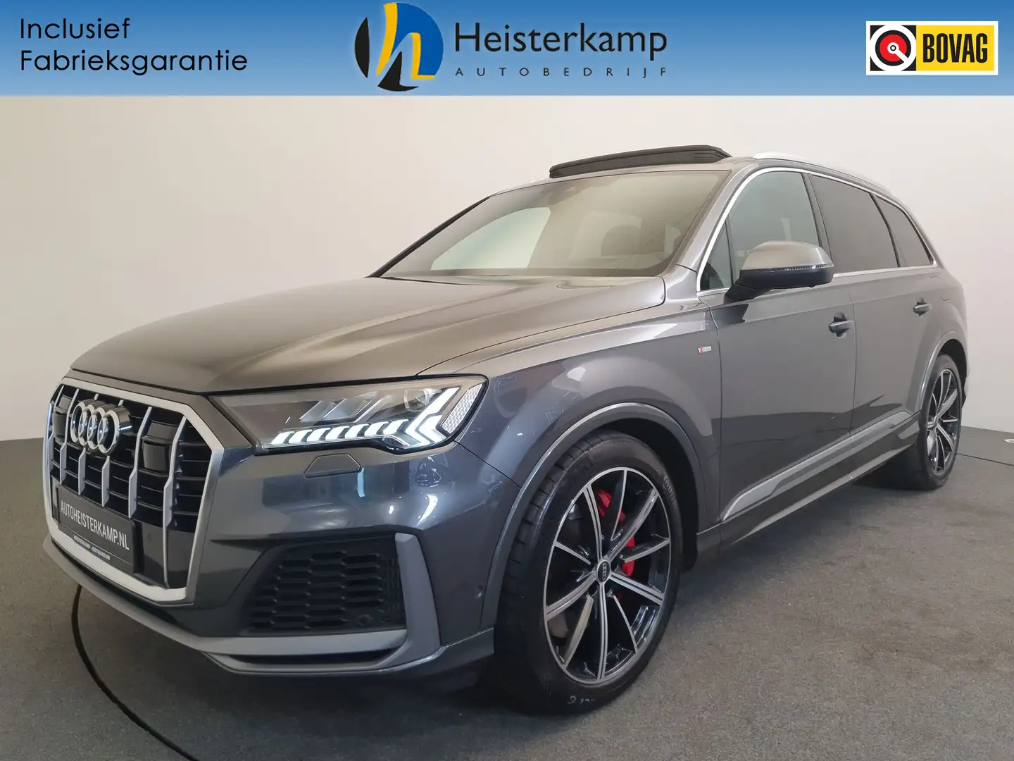 Audi Q7 55 eTFSI quattro S Line Panoramadak, Luchtvering, Grijs - 1