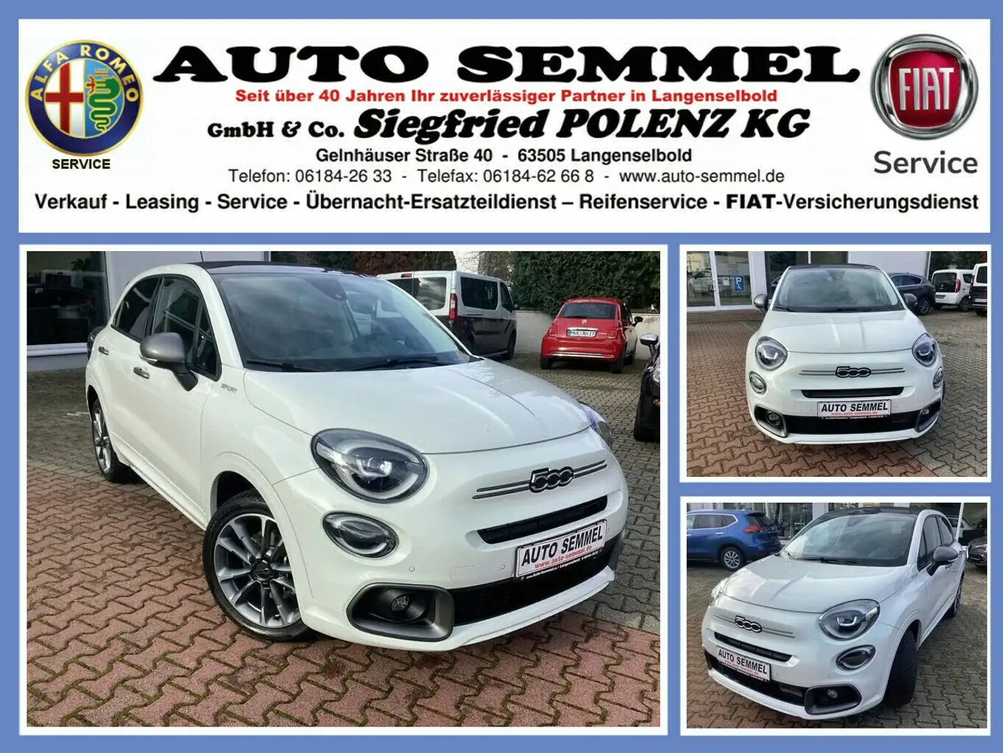 Fiat 500X Dolcevita Sport Hybrid 1.5 GSE 130PS Weiß - 1