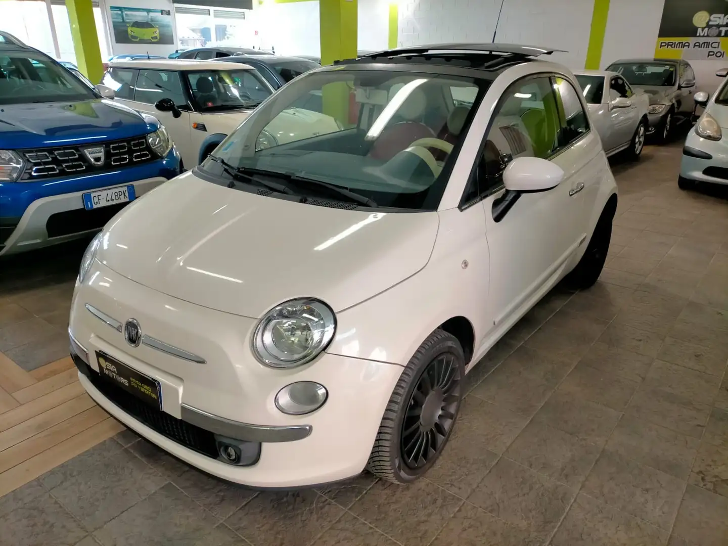 Fiat 500 500 1.4 16v Lounge 100cv PELLE TETTO APRIBILE Wit - 1