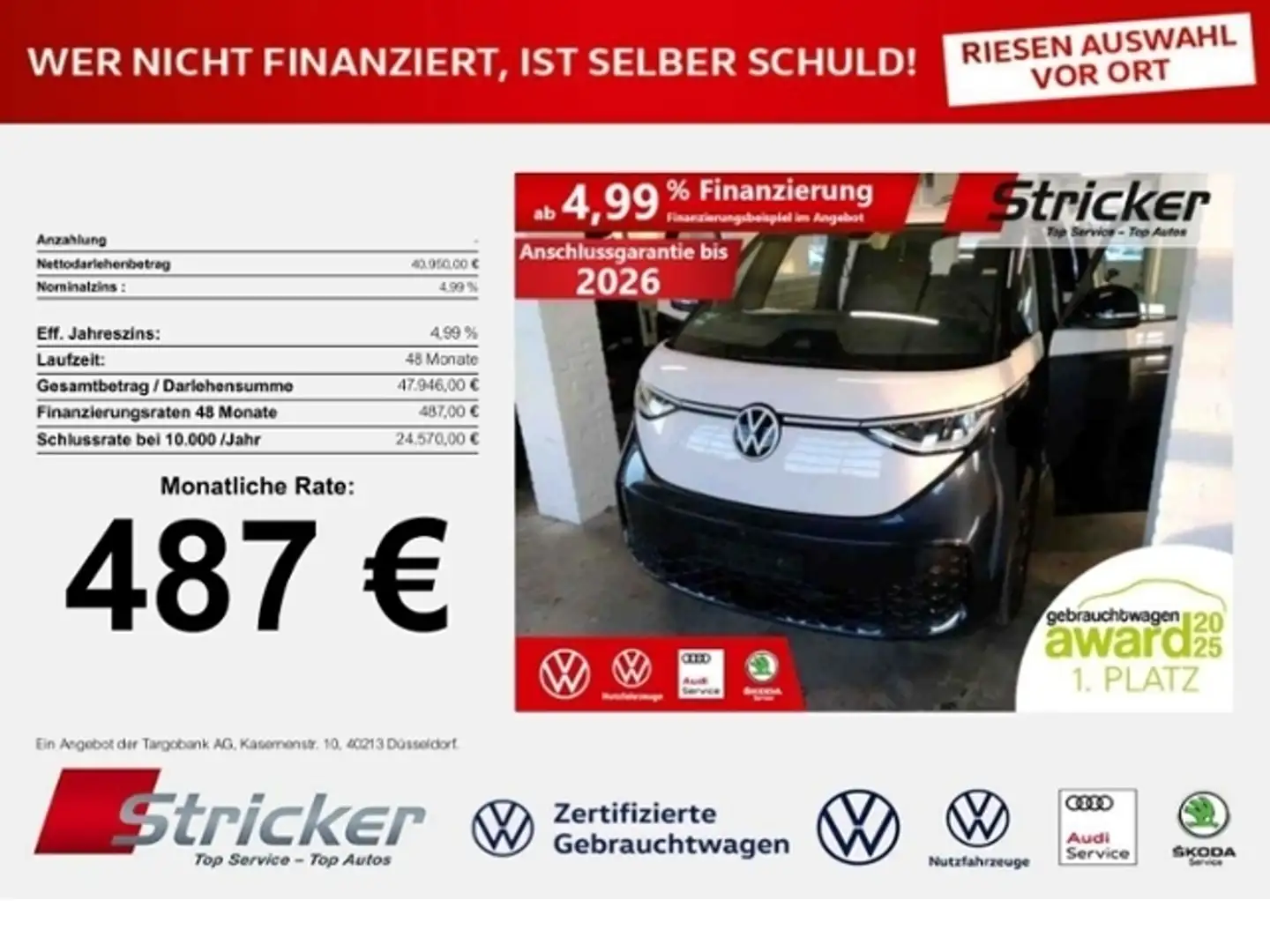 Volkswagen ID. Buzz Pro KR 150/77 487,-ohne Anzahlung Navi ACC Kamera Blau - 1