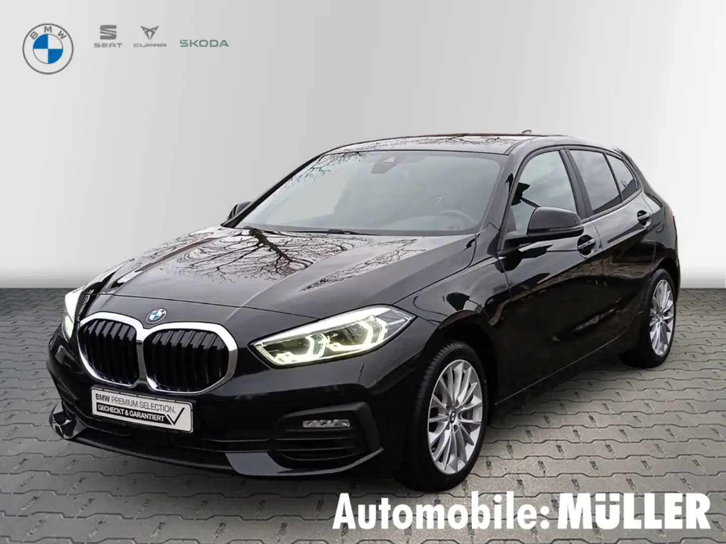 BMW 118 i Advantage 6Gang SHZG+NAVI+DAB+KLIMA+PDC+FERNLICH Schwarz - 1