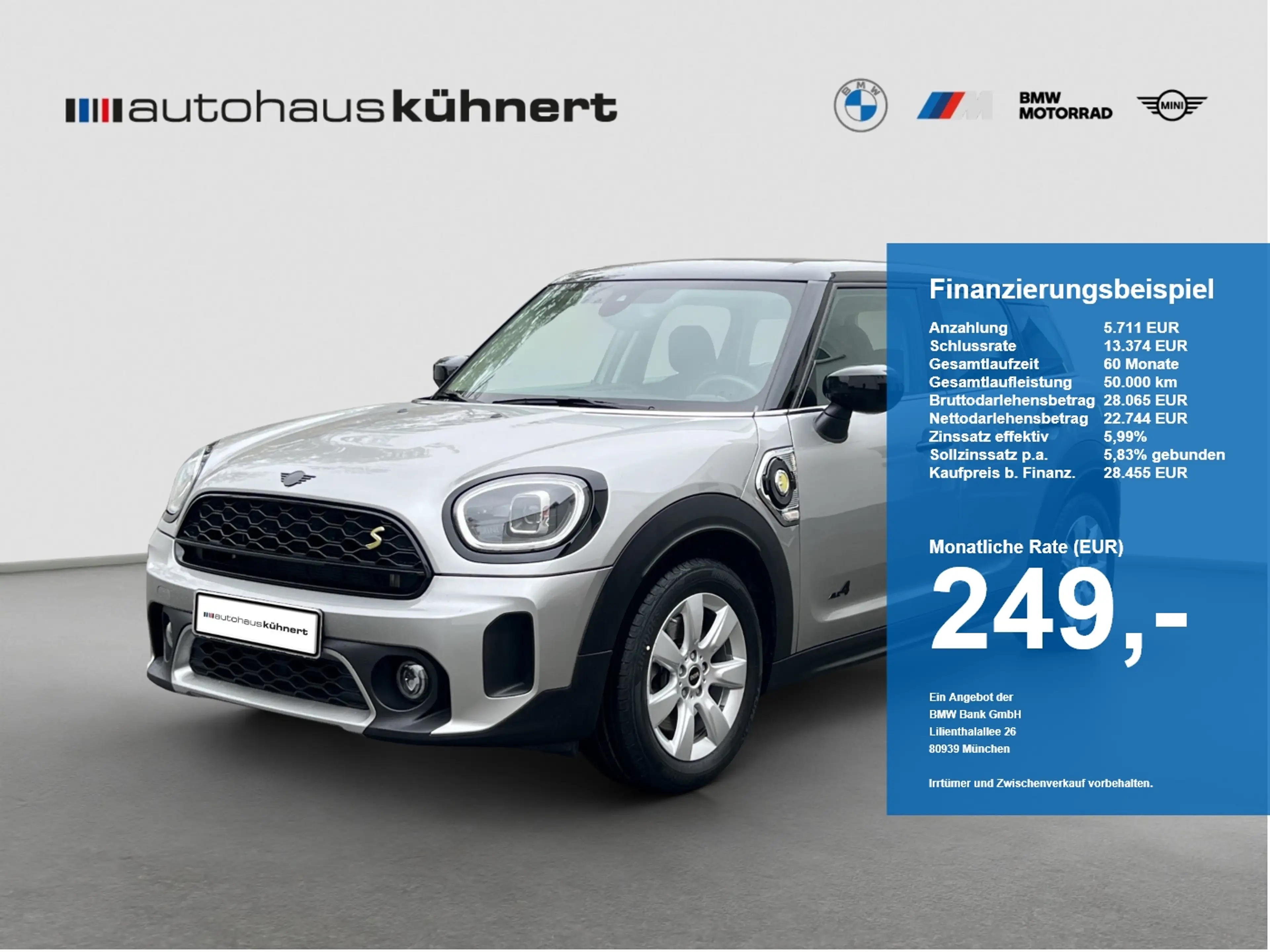 MINI Cooper SE Countryman ALL4 LED DrvAss RFK RFK DAB Nav KeyLess