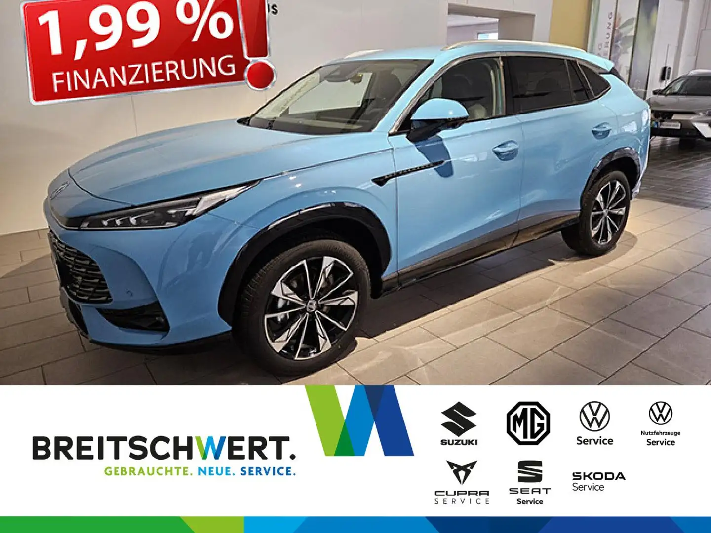 MG HS 1.5T Luxury 6-Gang Bluetooth Navi LED Vollleder Blau - 1