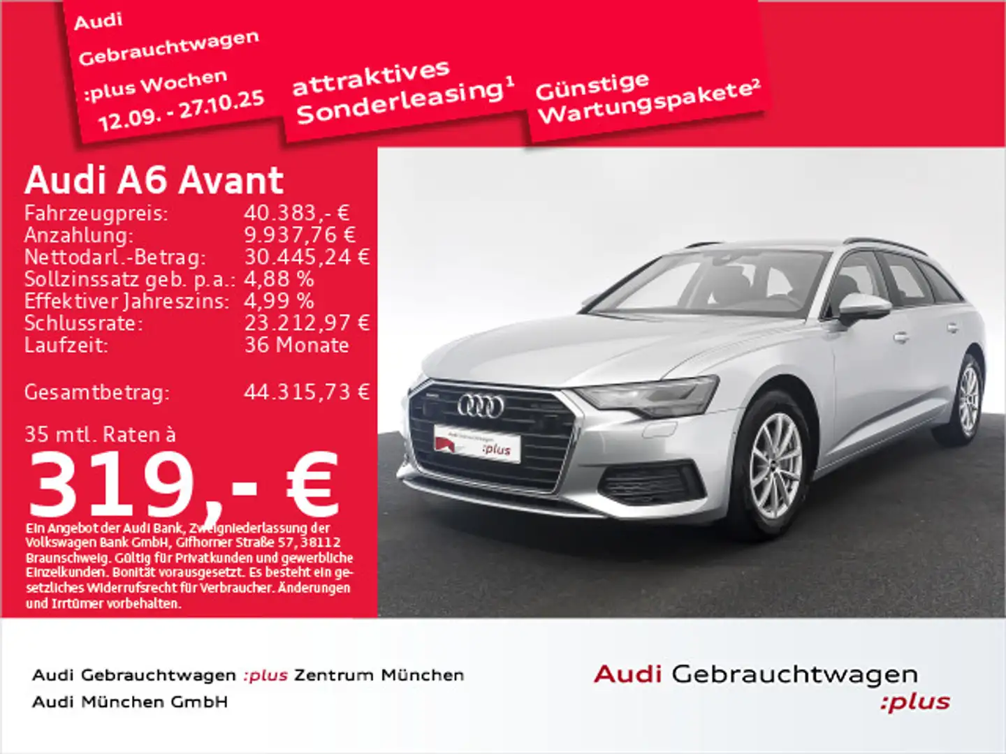 Audi A6 40 TDI ACC/Virtual/Navi+ Zilver - 1
