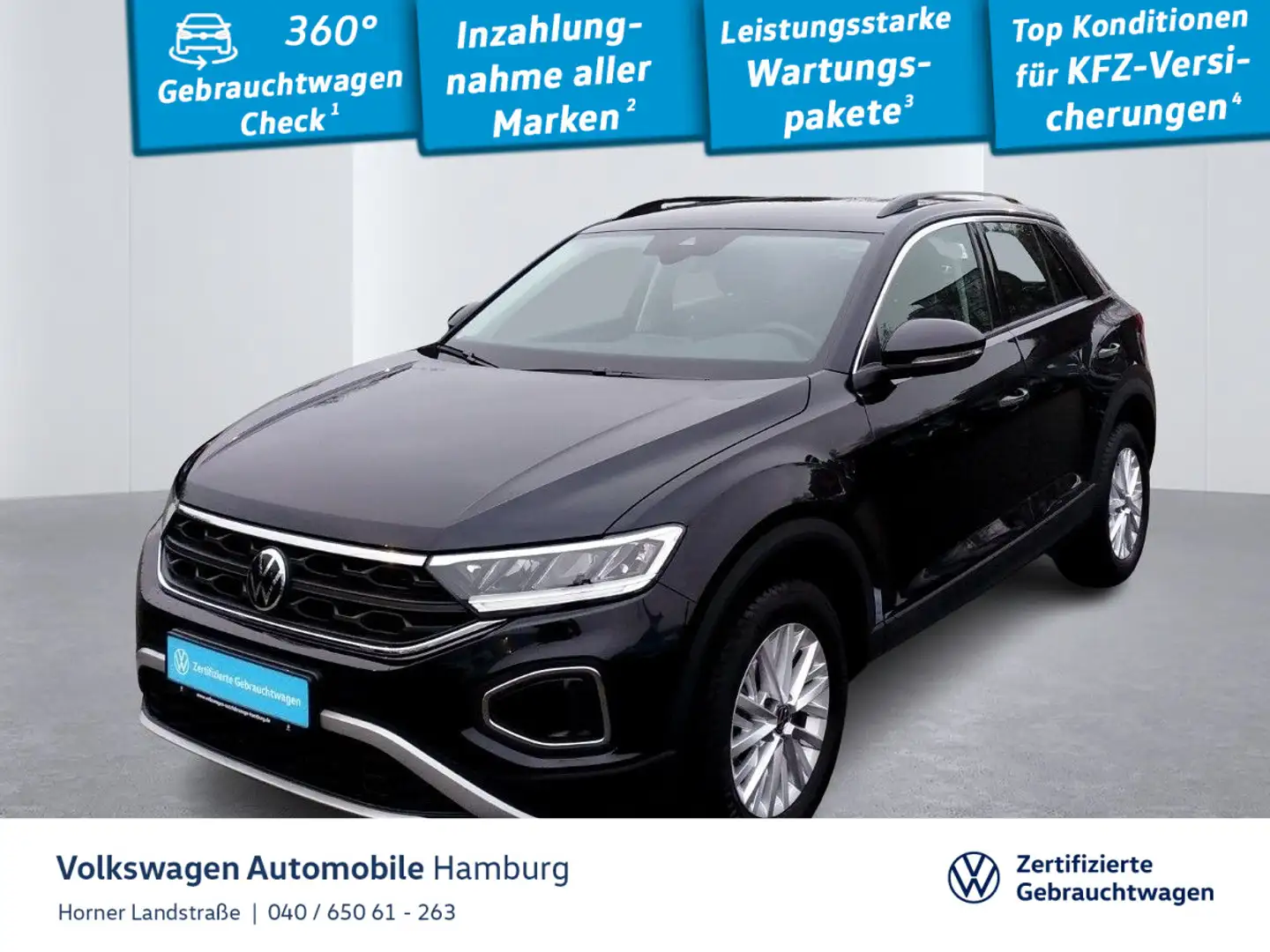 Volkswagen T-Roc Life 1.0TSI LED-Licht AHK PDC Standheizung Schwarz - 1