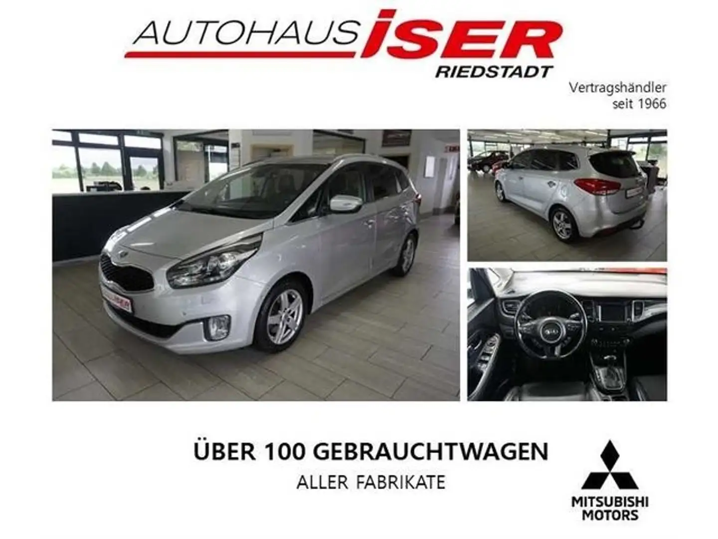 Kia Carens 1.7 CRDi NAV Leder AHK PDCv+h Multif.Lenkrad BT Silber - 1