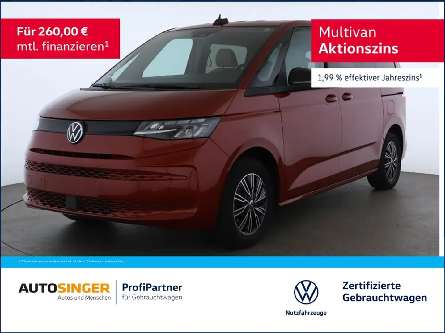 Volkswagen T7 Multivan 1.5 TSI DSG 7S *NAVI*LED*ACC*R-CAM* Rot - 1