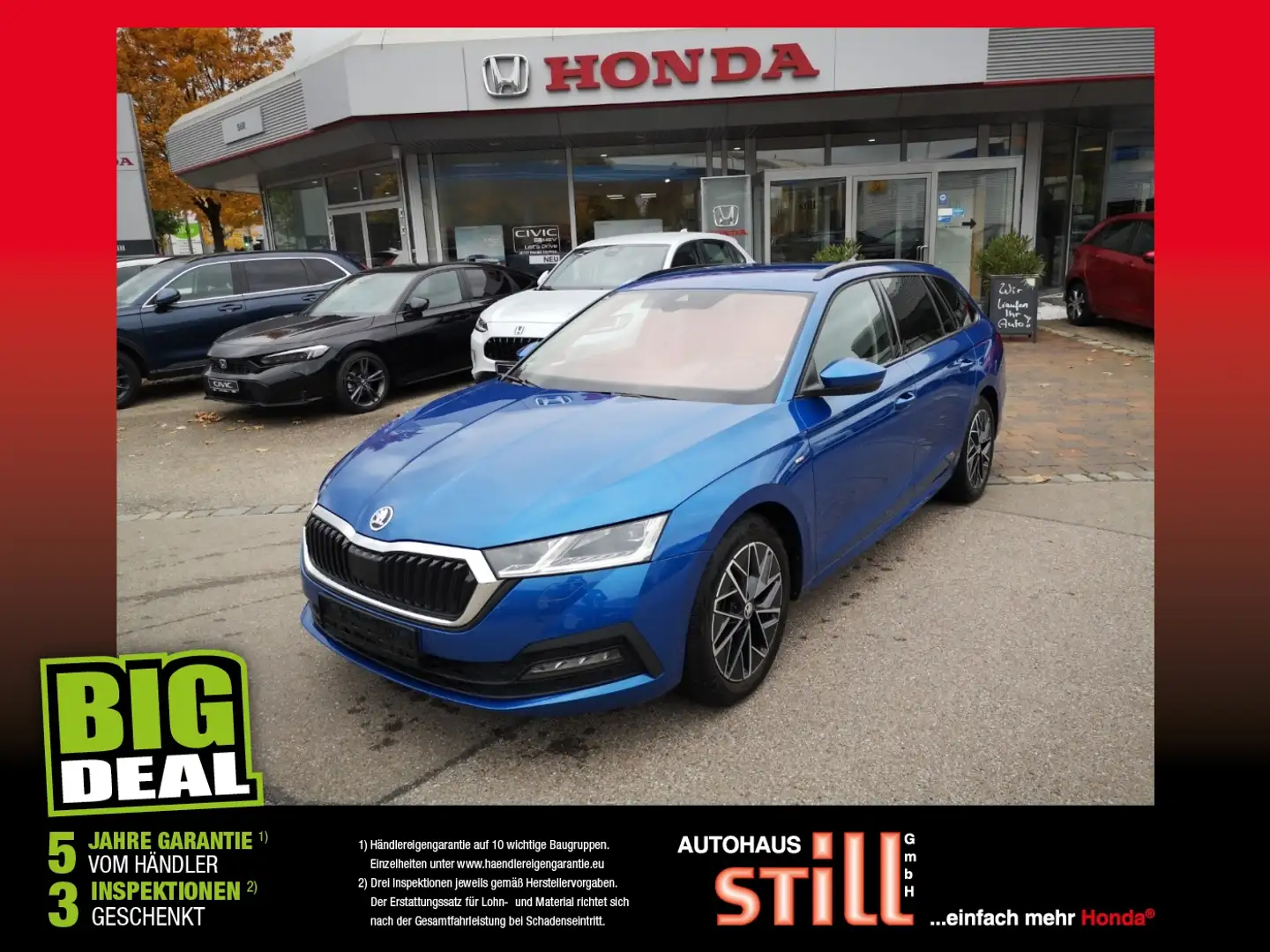 Skoda Octavia Combi 1.5 TSI Clever Matrix*Navi*4xSHZ* Blauw - 1