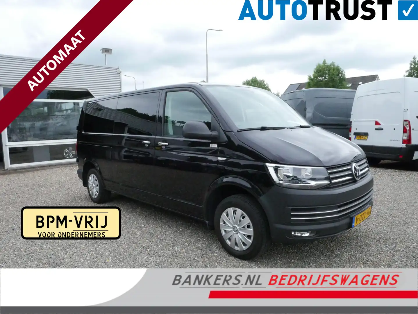 Volkswagen T6 Transporter 2.0 TDI 150PK, L2H1, DSG Autmaat, Airco Zwart - 1