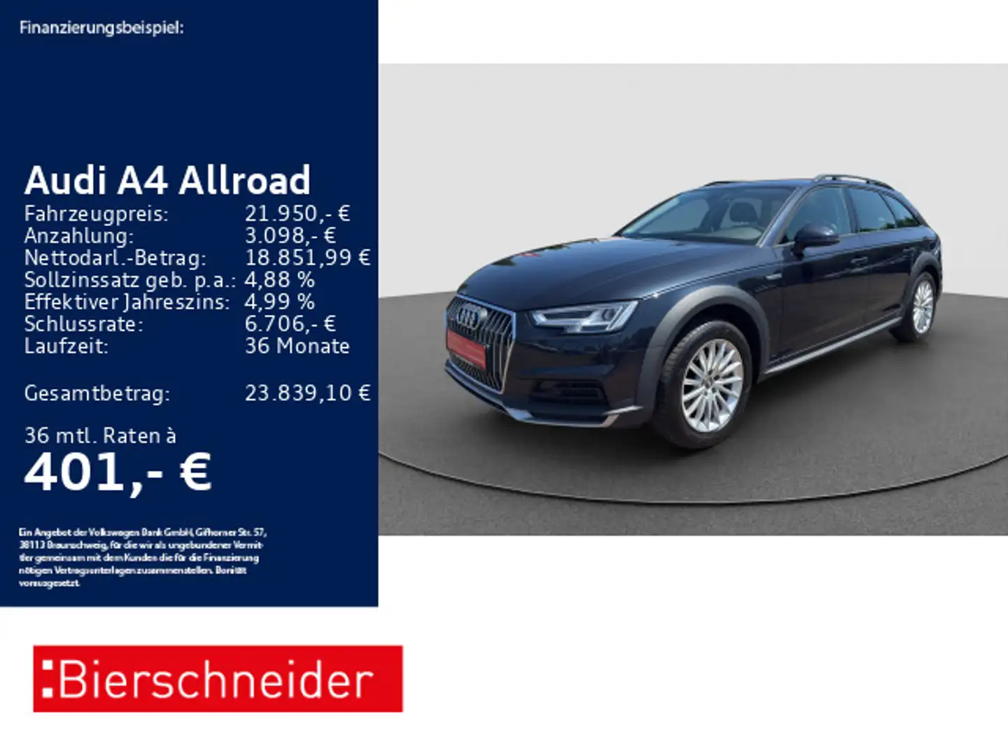 Audi A4 allroad 2.0TFSI qu AHK LED NAVI SHZ PDC Blau - 1