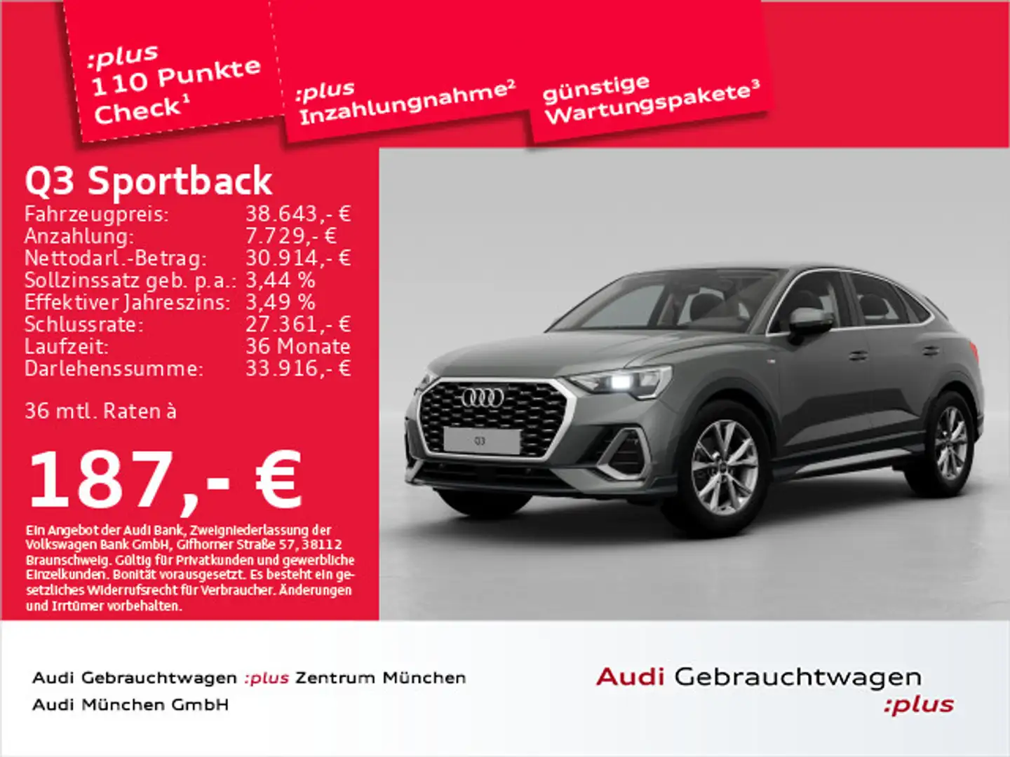 Audi Q3 35 TFSI S tronic S line ACC/AHK/Vir Grau - 1