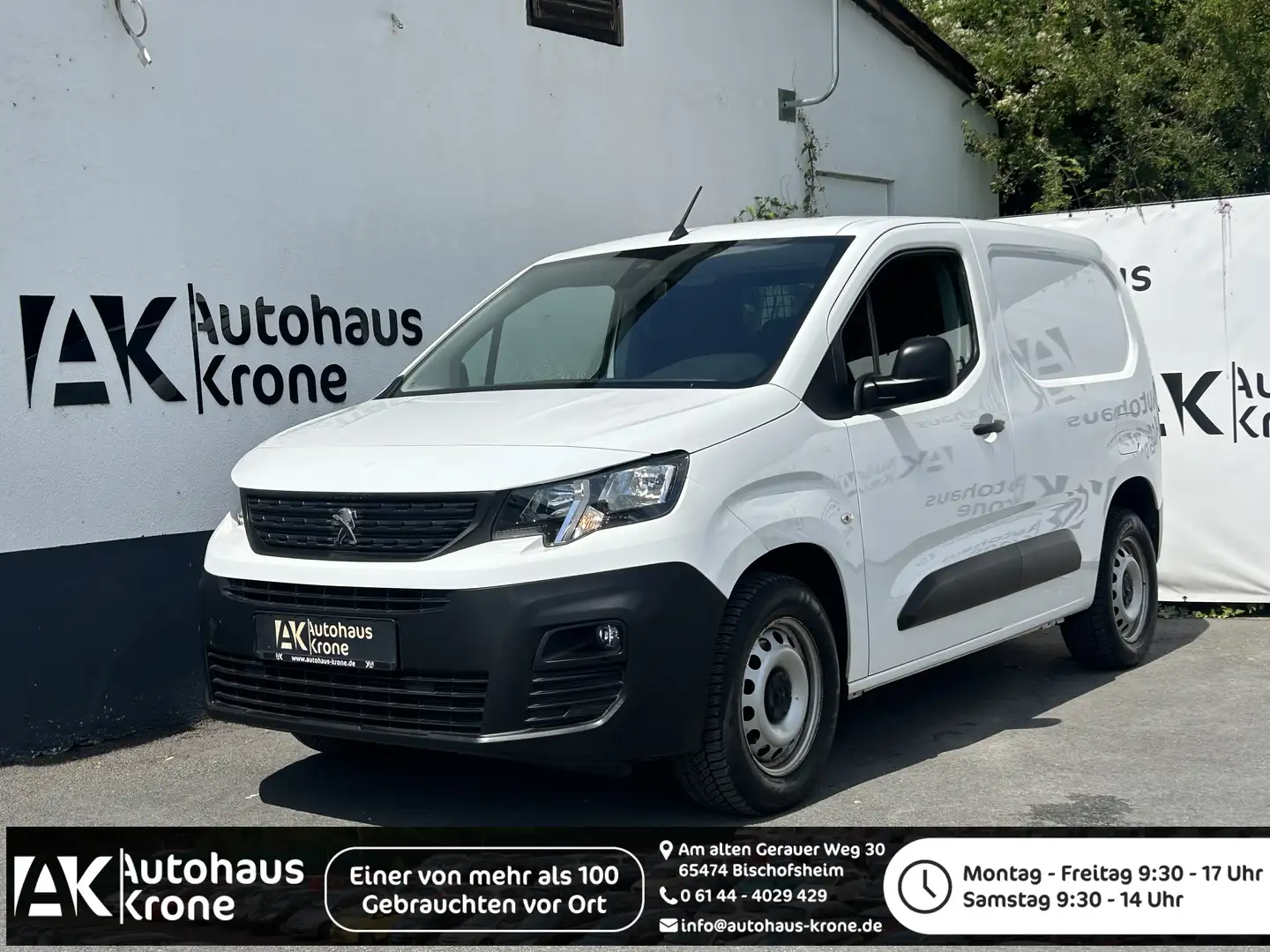 Peugeot Partner 1.5 BlueHDi 130 Grip L1 *3-SITZER*AHK*KLIMA* PDC Weiß - 1