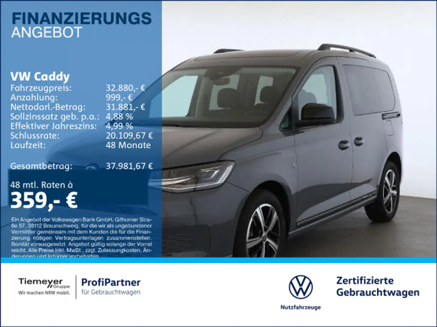 Volkswagen Caddy TSI DARK LABEL PANO LED KAMERA VIRTUAL Grau - 1